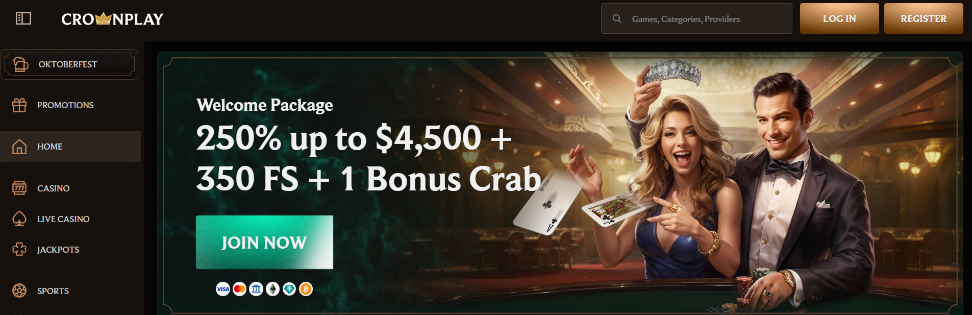CrownPlay Casino interface