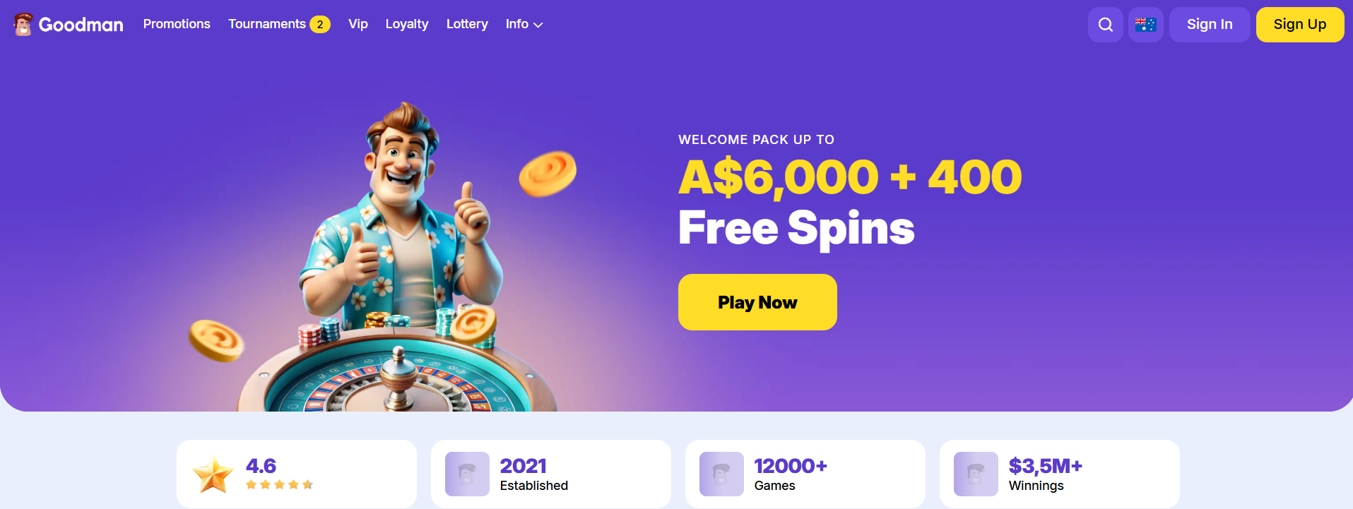 Goodman Casino interface