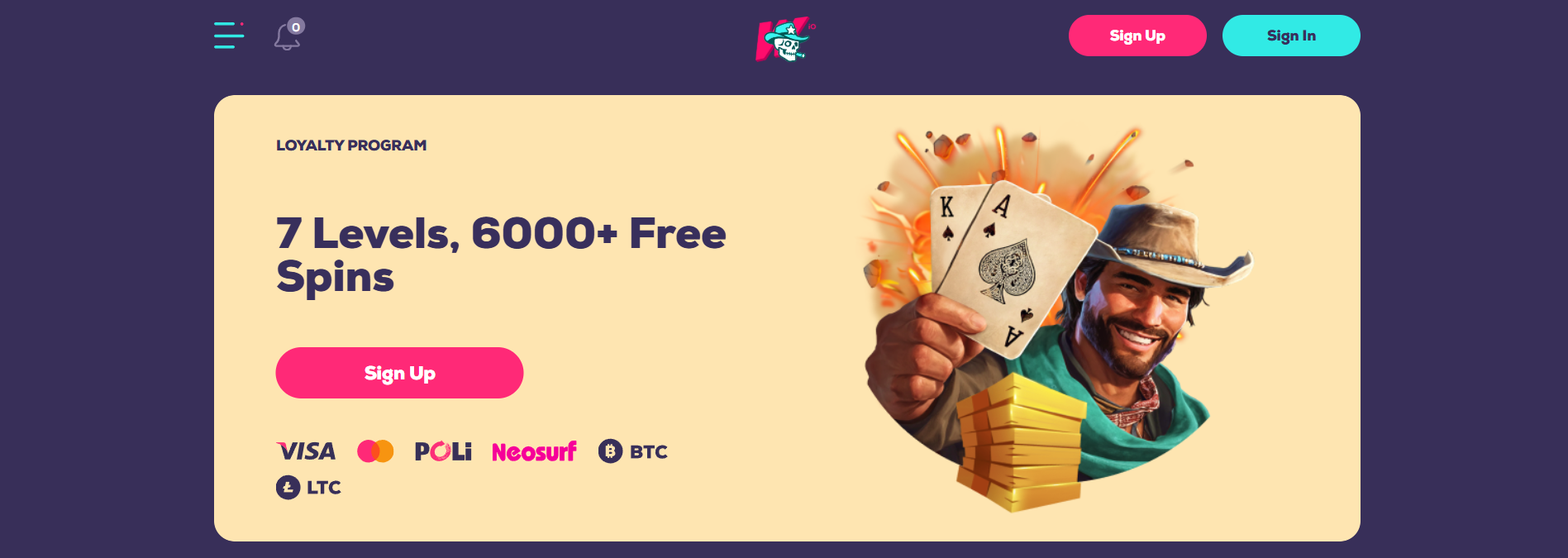 WildFortune Casino interface