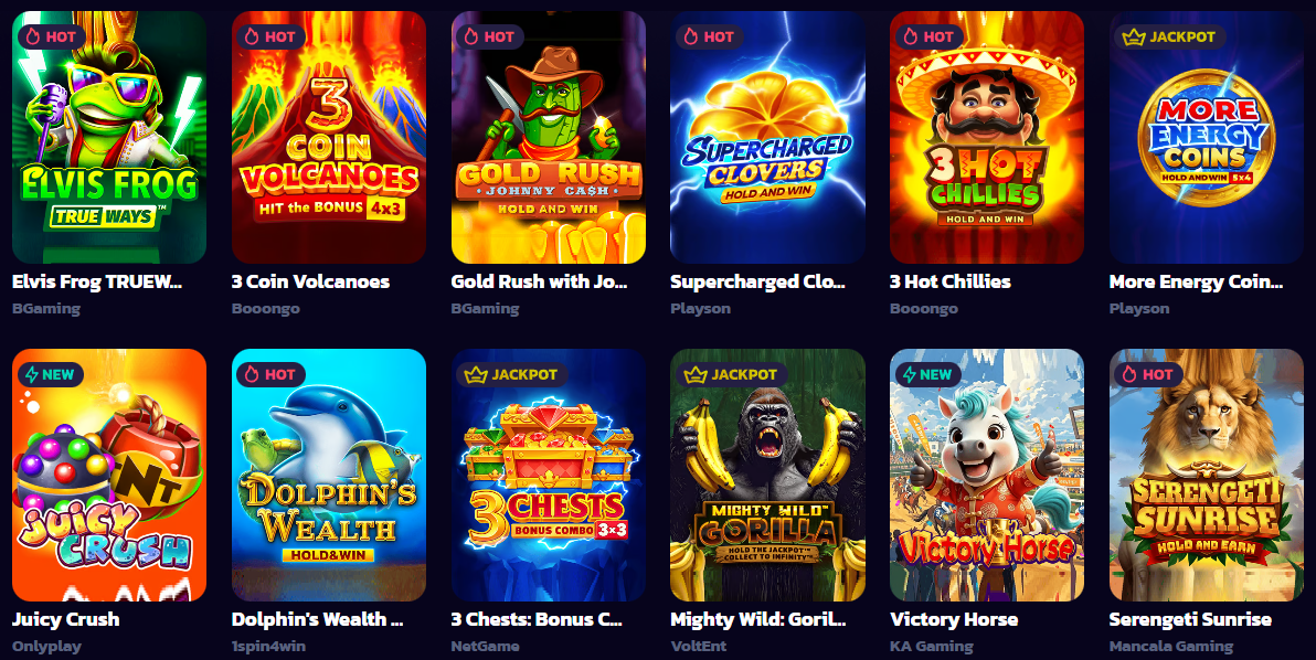 21Bit Casino pokies lobby