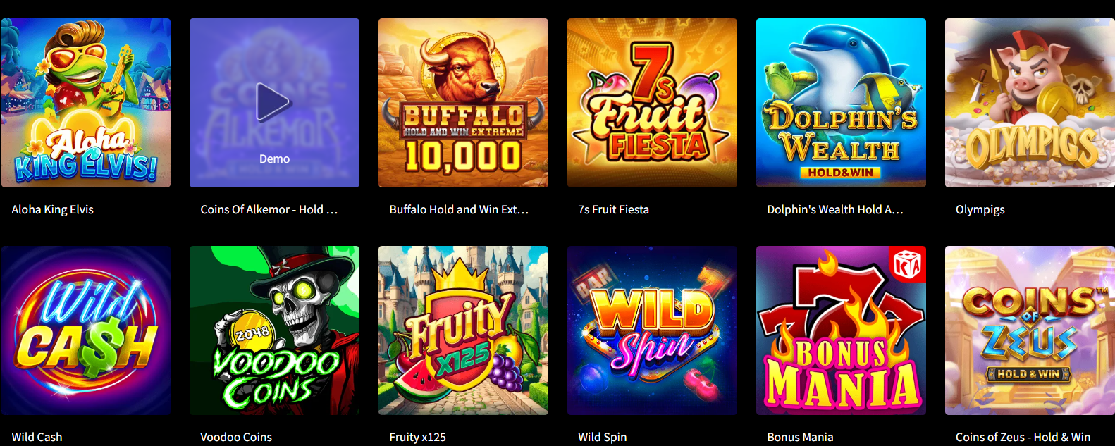 Mirax Casino games lobby