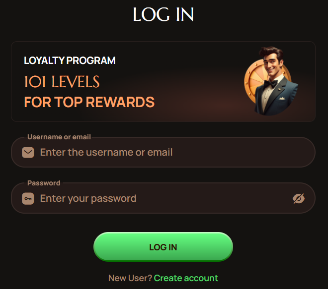 Ritzo Casino login page Australia
