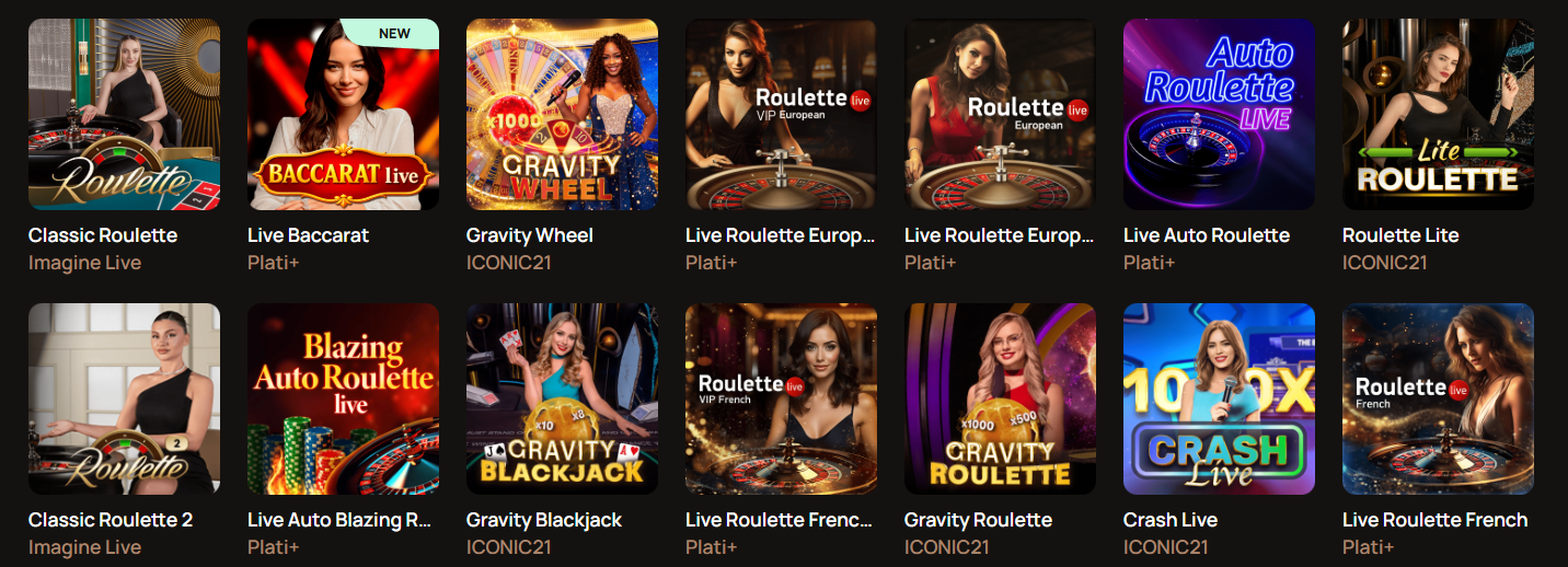 Ritzo live casino Evolution Gaming tables