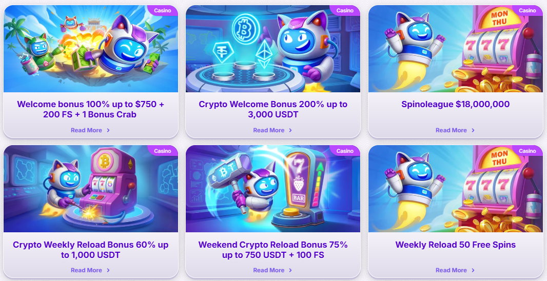 Robocat Casino welcome bonus offer